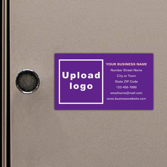 Affärsmärke på Magnetiskt kort för Lila (Your business brand on small purple rectangle magnetic card.)