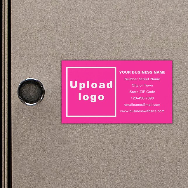 Affärsmärke på Magnetiskt kort för Rosa (Your business brand on small pink rectangle magnetic card.)