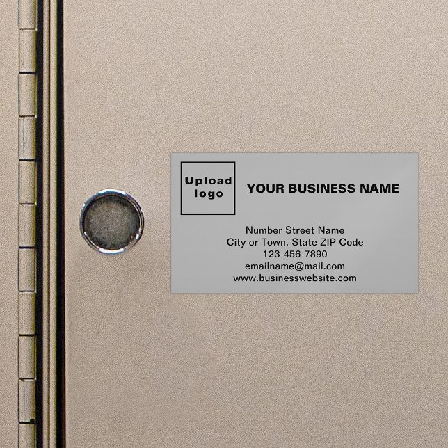 Affärsmärke på magnetkort med liten Grått Magnetiska Visitkort (Gray magnetic business card with your business brand)