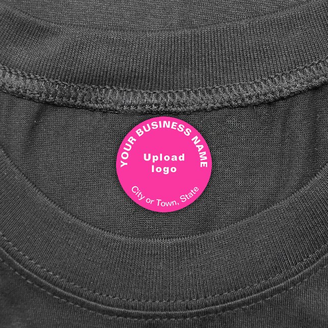 Affärsmärke på Rosa Circle Järn på etikett (Pink round iron on label with your business brand)