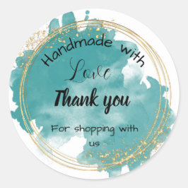 Affärsmärken för grönt till havs runt klistermärke