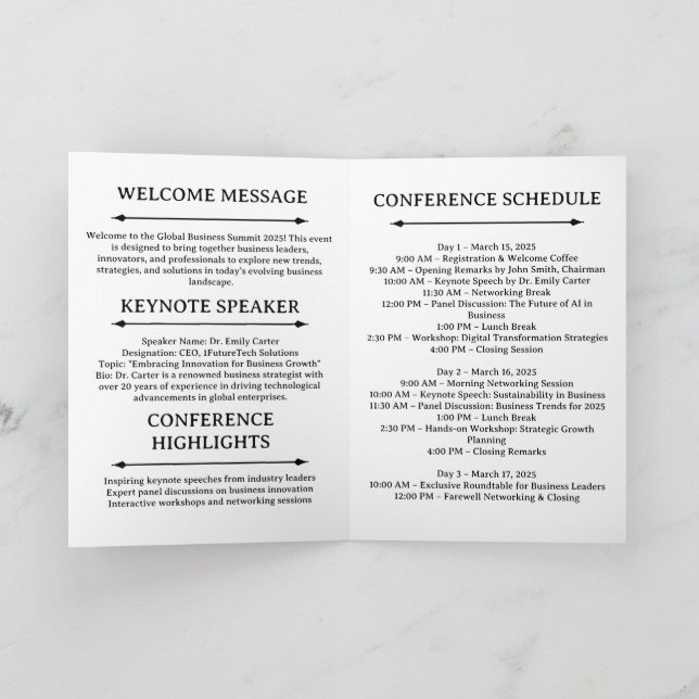 Affärsmötesschema för budgetkonferenshändelse program (Inuti)