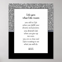 Affärsmotivation Luxe Silver Glitter och Svart Poster