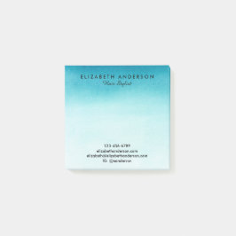 Affärsnoter för vattenfärgsturkos efter det att de post-it block