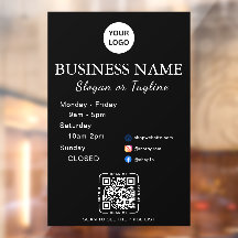 Affärsöppettider Modernt Skript & Qr, Sociala