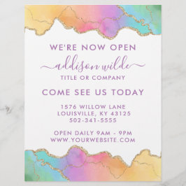 Affärsöppning av regnbåge och Guld Reklamblad