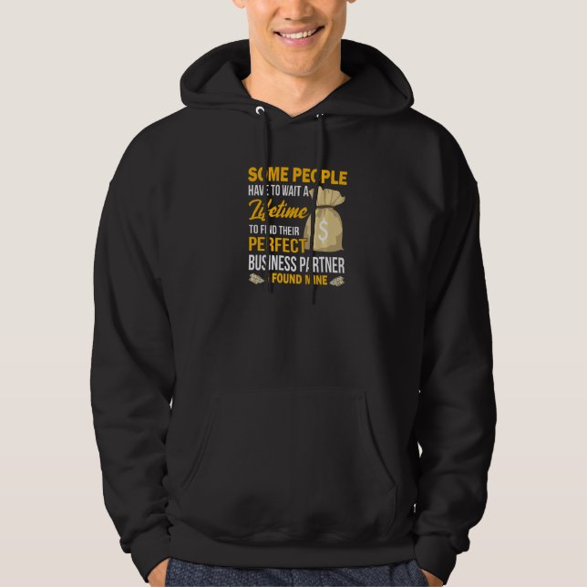 Affärspartnerns affärsägartext hoodie (Framsida)