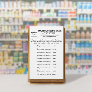 Affärsprodukter eller tjänster på vitbok brevpapper