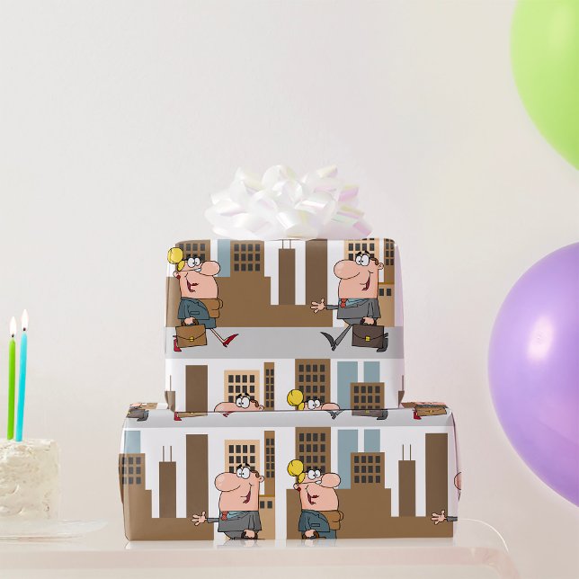 Affärsproffs Tecknad man och kvinna Presentpapper (Skapare uppladdad)