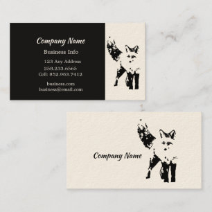 Affärsprofilkort för Cute Fox Art-Anpassningsbar Visitkort