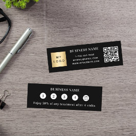 Affärsprogram för svartvit fyrkantig logotyp lojalitetskort