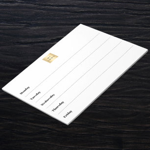 Affärsprogram för veckokalender, logotyp anteckningsblock