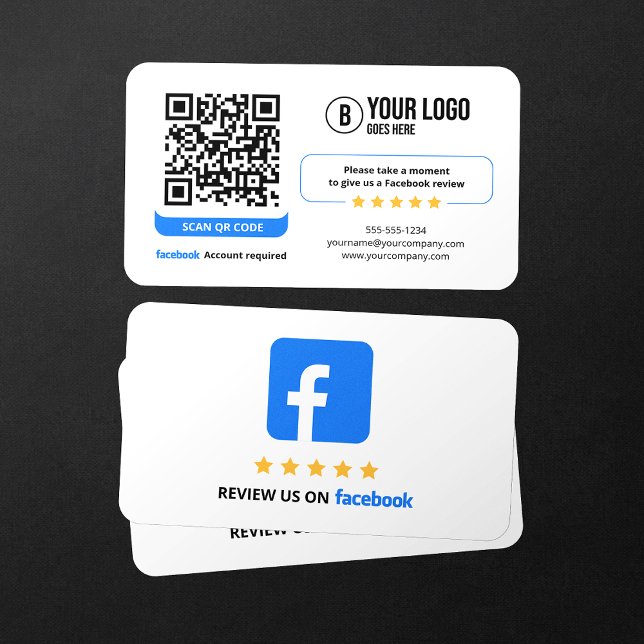 Affärsrecension Länk Facebook Recensioner QR-kod Visitkort (Skapare uppladdad)