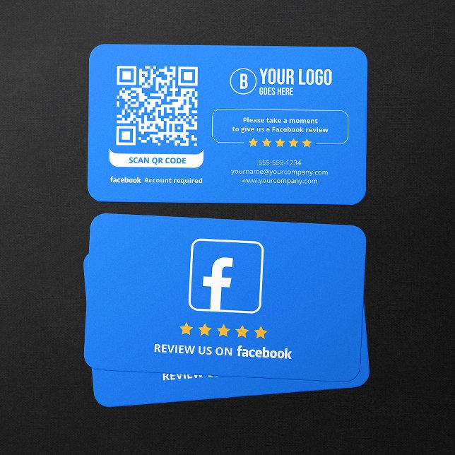Affärsrecension Länk Facebook Recensioner QR-kod Visitkort (Skapare uppladdad)