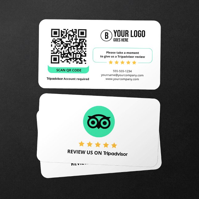 Affärsrecension Länk Tripadvisor Recensioner QR-ko Visitkort (Skapare uppladdad)