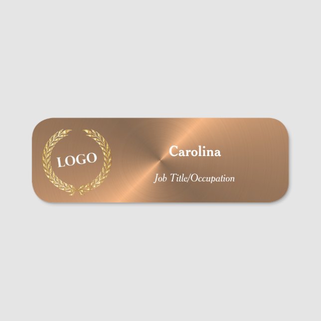 Affärsreklamfilm Logotyp Company Copper Plastic Namnbricka (Framsida)