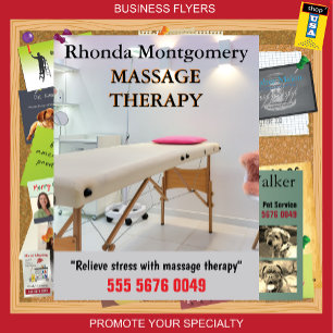 Affärsreklamflygare för massageterapi reklamblad