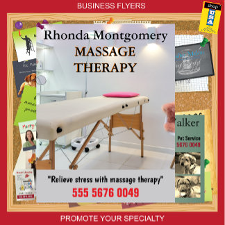 Affärsreklamflygare för massageterapi reklamblad