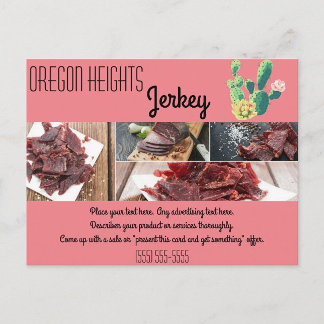 Affärsreklamkort Bohemian Cactus lyckades Vykort (Framsida)