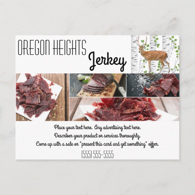 Affärsreklamkort Hjort Doe Buck Woodland Vykort (Framsida)