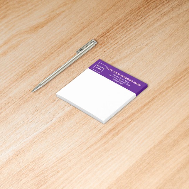 Affärsrubrik Vitruta - Lila Post-it Block (Build brand name awareness. Your business brand on purple heading of square post it note.)