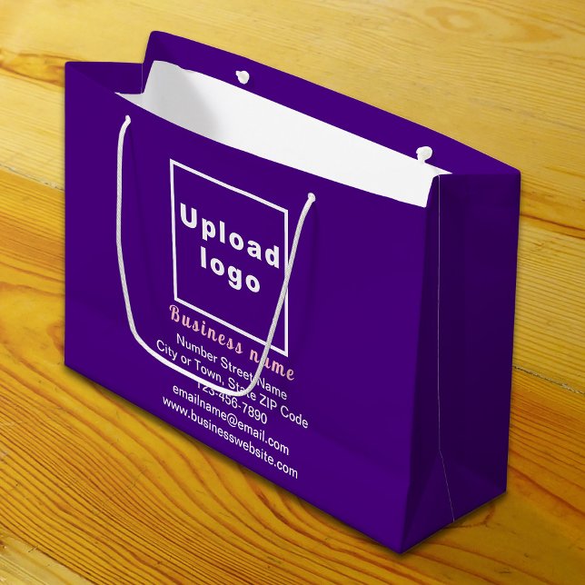 Affärsservice på Lila Stor Storlek Gift-säck (Build brand name awareness. Your business brand on purple large gift bag.)