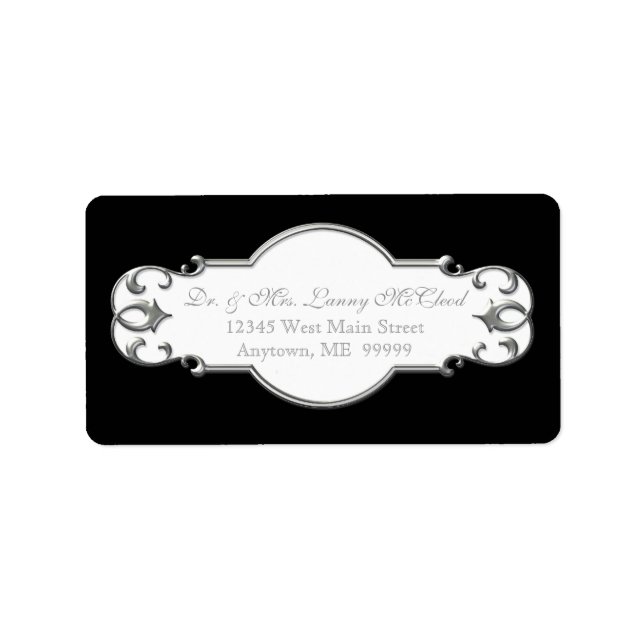 Affärsskeppet klassiskt barockcirkel adressetikett (Framsidan)