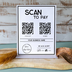 Affärssökning med minimala vita 2 QR-koder för att Poster