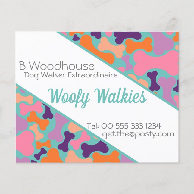 Affärsstation för hund utformning av ben flygblad (Framsidan)