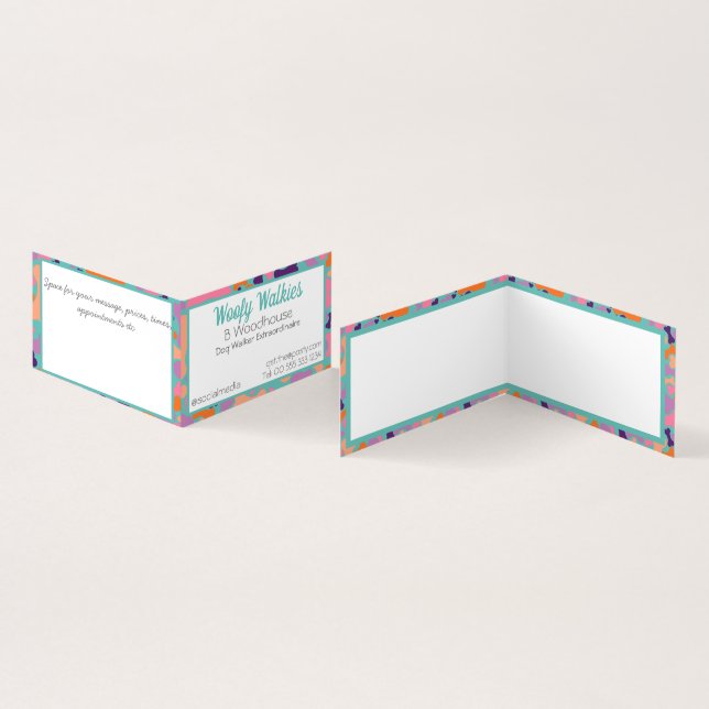 Affärsstation för hund utformning av ben visitkort (In- och utsida)