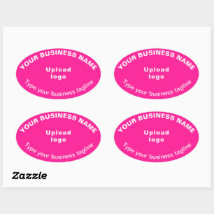 Affärstecken på Rosa Oval Shape Sticker Ovalt Klistermärke