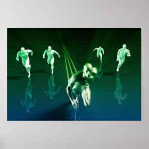 Affärsteknologikoncept i rapporten om hela världen poster