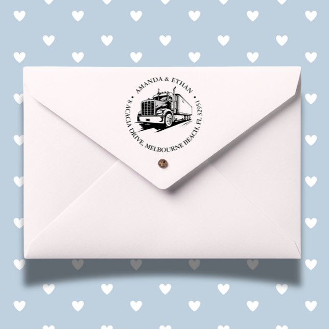 affärstema för lastbil självfärgande stämpel (Bring a touch of trucking pride to every impression—order yours today!)