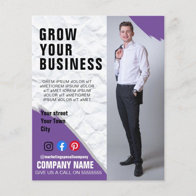 Affärstillväxt Marknadsföringsfolder Anpassad Affi Flygblad (Framsidan)