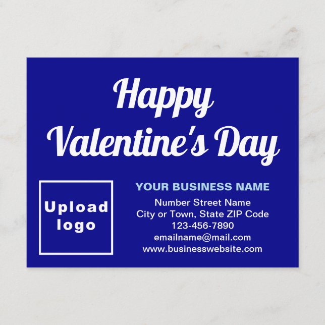 Affärsvalentin Liten Blå Platt Högtidskort Julkort (Framsida)