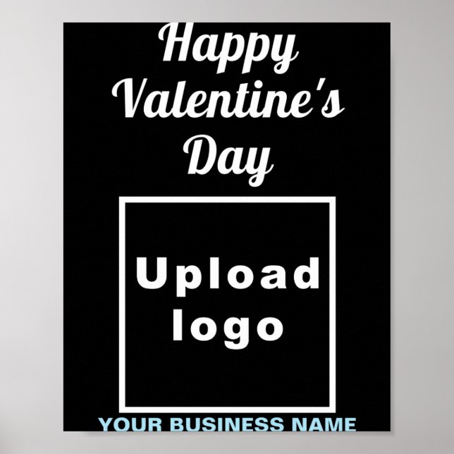 Affärsvalentinehälsning på marinblå poster (Framsidan)
