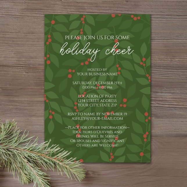 Affärsverksamhet - modern bär grenar Julfest Inbjudningar (Office Holiday Party Invitation)