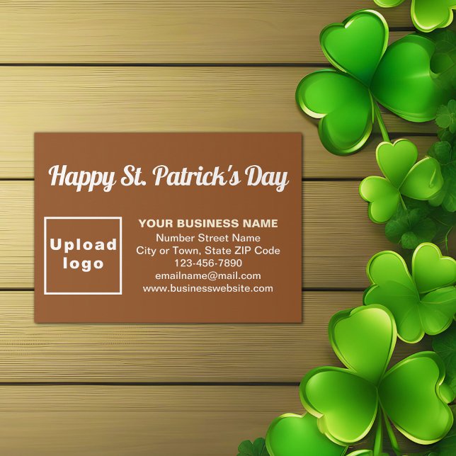 Affärsverksamhet Saint Patrick Hälsning på Brun Tilläggskort (Brown Saint Patrick business enclosure card)