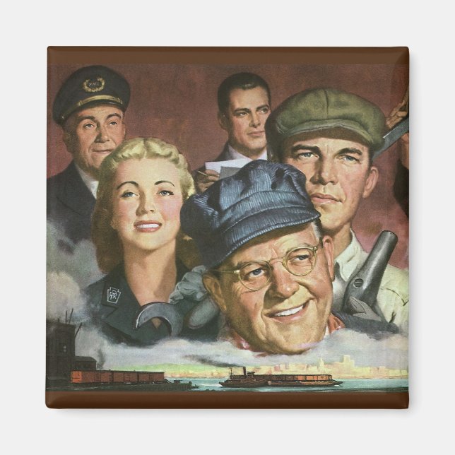 Affärsverksamhet, Vintage patriotisk patriotism Magnet (Framsidan)