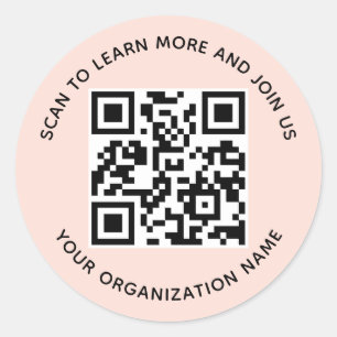 Affärsverktyg för Peach Round QR-kodmärkning - Per Runt Klistermärke
