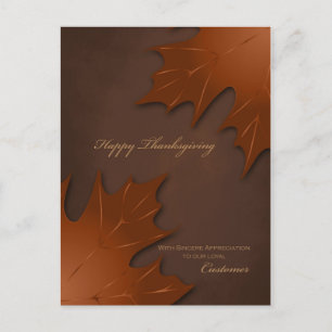 Affärsvisitkort för Thanksgiving/affärskund Helg Vykort