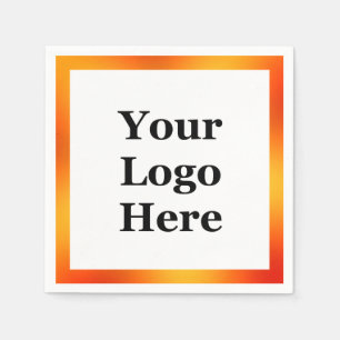 Affärsvitt och Orange övertoning Logotypen här Pappersservett