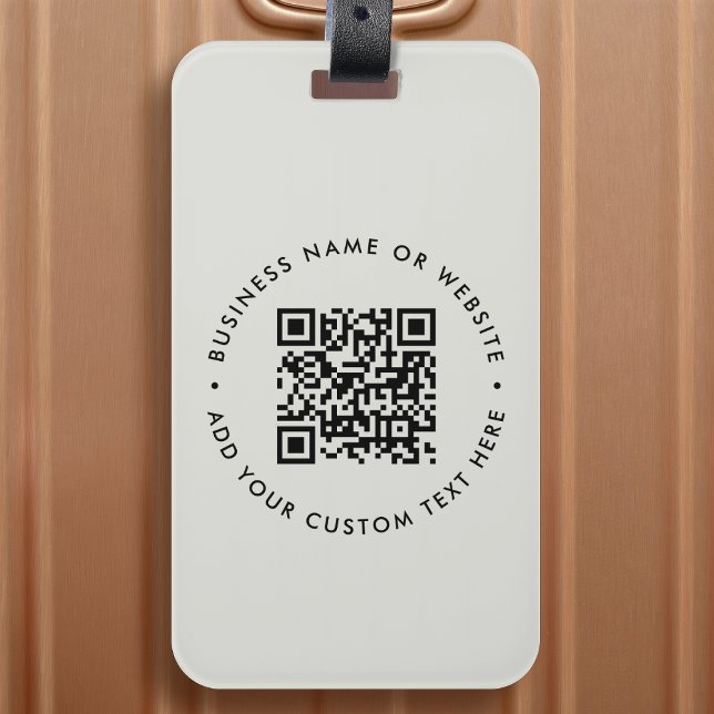 Affärswebbplats för QR-kod, modern Grått Professio Bagagebricka (Interactive editable QR code luggage tags to promote your business, products or services.)