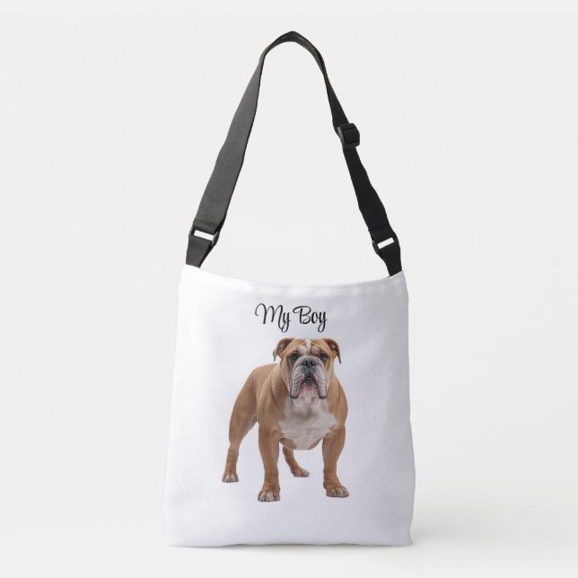 Affectionate Bulldog Personalized Tote Bag Axelväska (Framsida)