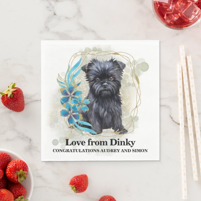 Affen Pinscher Tropical Hund Photo Bröllop Pappersservett (Insitu)