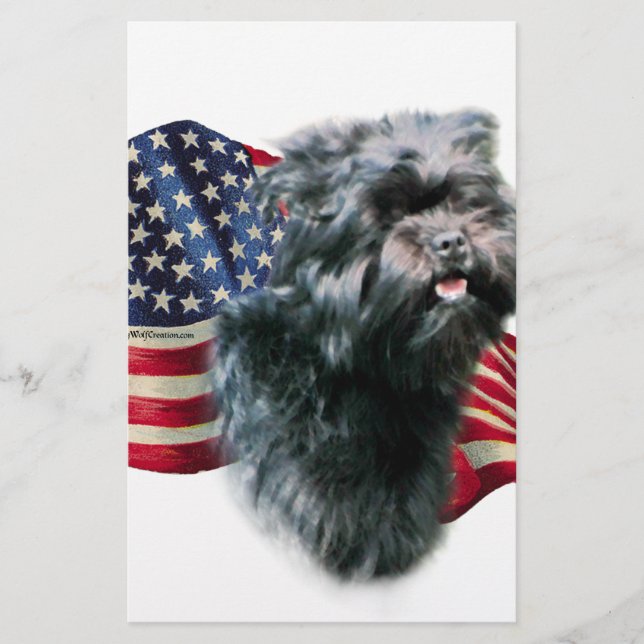 Affenpincher Flagga Brevpapper (Framsida)