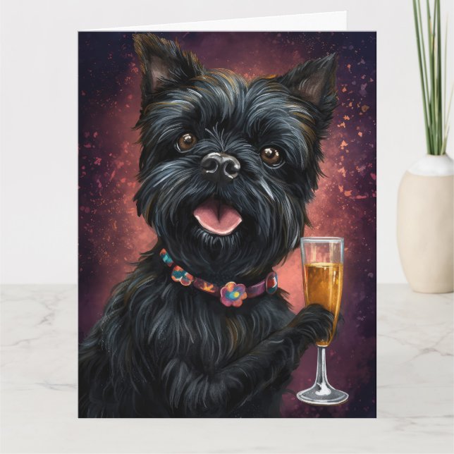 Affenpincher - nyår kort (Framsida)