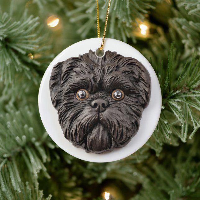 Affenpinscher 3D Inspired Julgransprydnad Keramik (Träd)