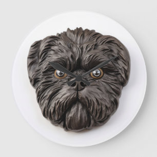 Affenpinscher 3D Inspirerad Stor Klocka