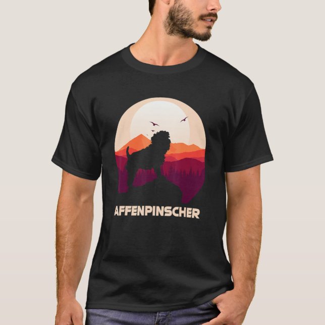 Affenpinscher And Moon Halloween 1 T Shirt (Framsida)